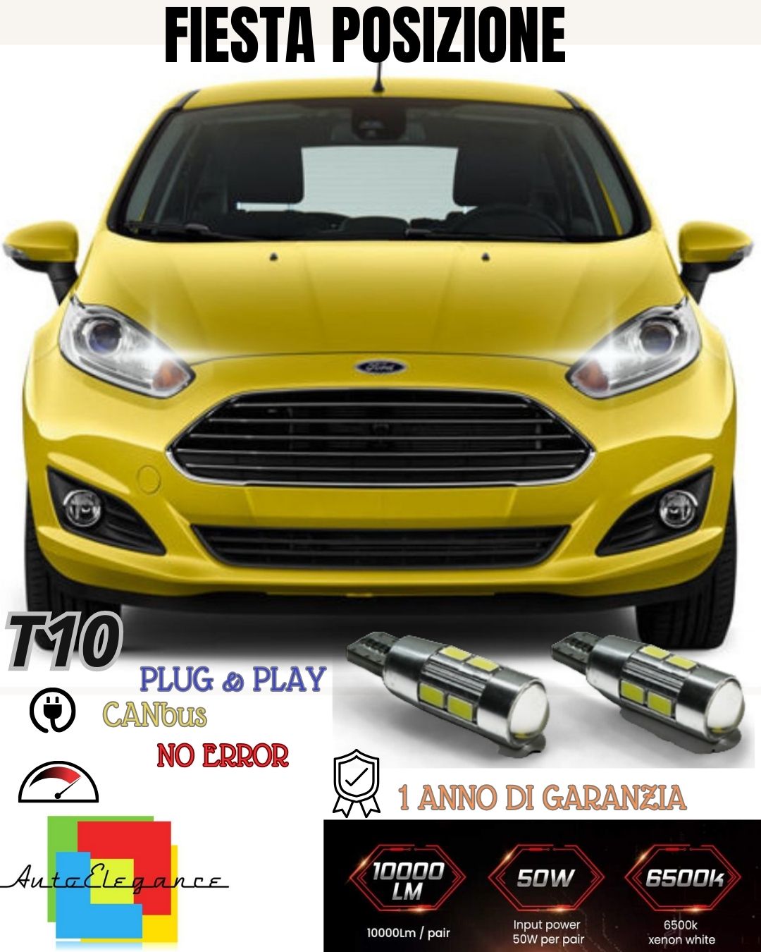 ❤️‍❤PAIR OF POSITION LIGHTS 10 LED FOR FIESTA VI 6 T10 W5W CANBUS - 100% NO ERROR