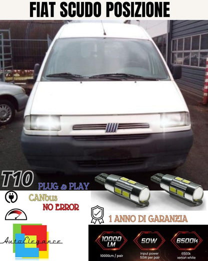 COPPIA LUCI POSIZIONE 10 LED🔥🔥 FIAT SCUDO 🔥🔥MK1 T10 W5W CANBUS 6000K BIANCO