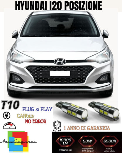 😎😎PAIR OF 10 LED POSITION LIGHTS HYUNDAI I20 MK2 T10 W5W CANBUS 100% NO ERROR