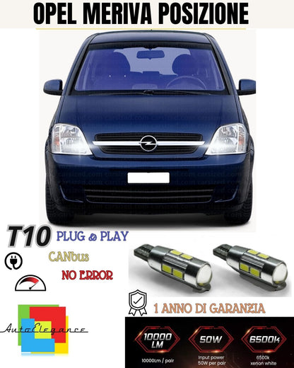 😎😎COPPIA LUCI POSIZIONE 10 LED😉😉OPEL MERIVA A 😉T10 W5W CANBUS 100% NO ERROR