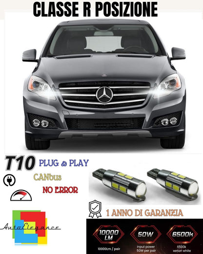 😎😎PAIR OF POSITION LIGHTS 10 LED MERCEDES R CLASS (W251) T10 W5W CANBUS 6000K😎