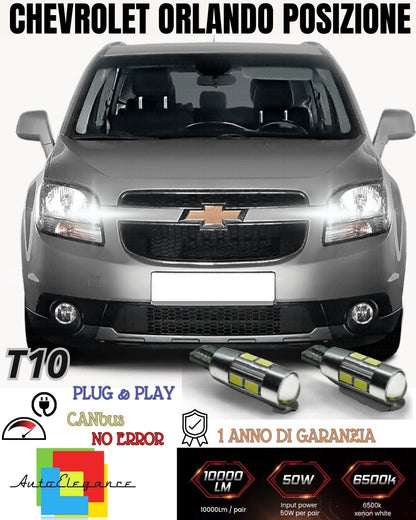 🔥🔥PAIR OF POSITION LIGHTS 10 LED 🔥🔥CHEVROLET ORLANDO🔥🔥 T10 W5W CANBUS 6000K