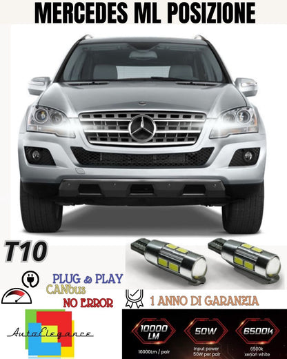🔥PAIR OF POSITION LIGHTS 10 LED 🔥MERCEDES ML🔥 W164 T10 W5W CANBUS ULTRA-BRIGHT