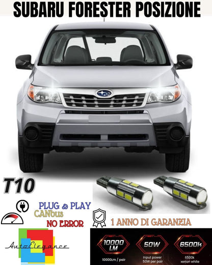 PAIR OF POSITION LIGHTS 10 LED FOR SUBARU FORESTER 3 T10 W5W CANBUS NO ERROR 6000K