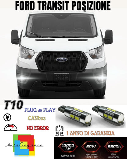 😍😍PAIR OF POSITION LIGHTS 10 LED FOR FORD TRANSIT T10 W5W CANBUS NO FAILURE 6000K