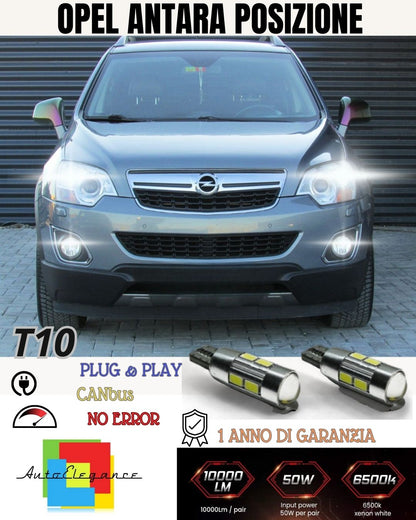 😍😍😍COPPIA LUCI POSIZIONE 10 LED 🔥🔥OPEL ANTARA🔥🔥 T10 W5W CANBUS 6000K