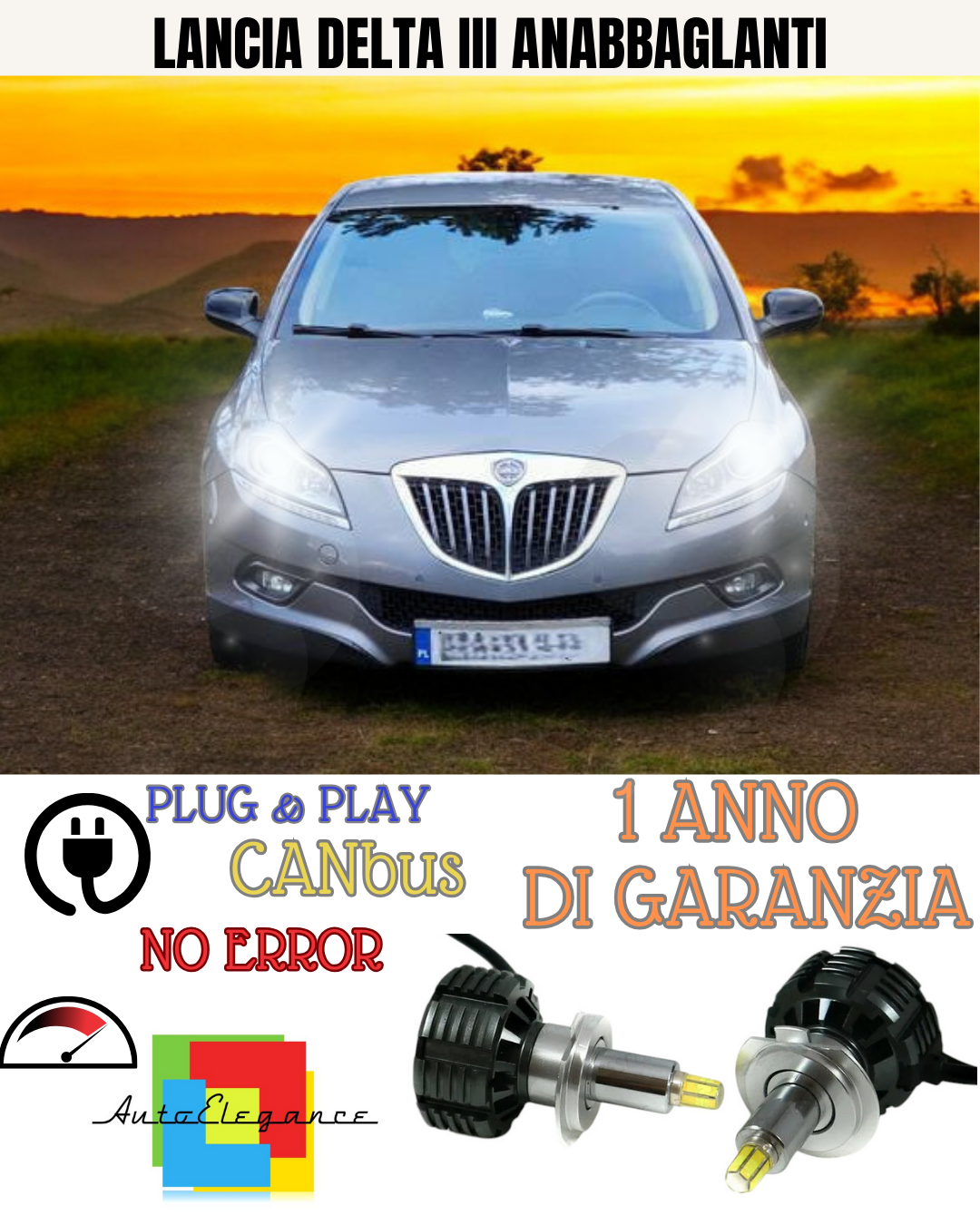 🔥KIT FULL LED H7 6000K CANBUS LED PER LENTICOLARI LANCIA DELTA III🔥