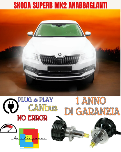 🔥KIT FULL LED ANABBAGLIA H7 6000K LED CANBUS PER LENTICOLARI 360 SKODA SUPERB🔥