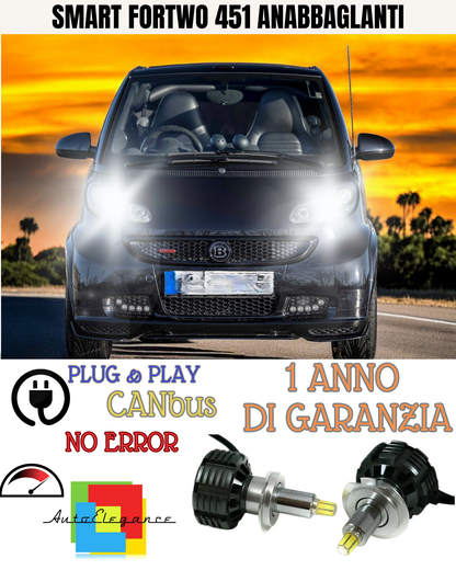 🔥KIT FULL LED ANABBAGLIANTI H7 6000K LED CANBUS PER LENTICOLARI 360 SMART 451🔥