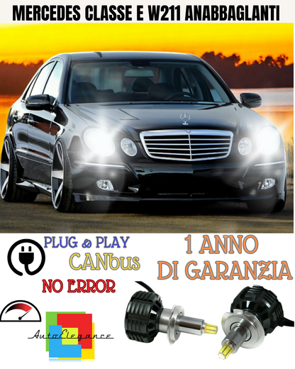 🔥KIT FULL LED ANABBAGLIA H7 6000K LED CANBUS PER LENTICOLARI360 MERCEDES W211🔥