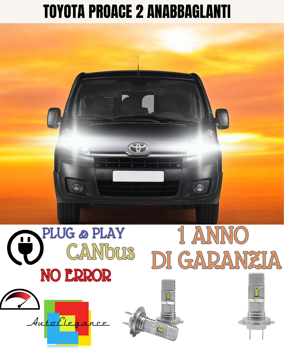 ✨CONVERSIONE LED ANABBAGLIANTE + ABBAGLIANTE TOYOTA PROACE 2 6000K BIANCO✨