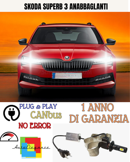 🔥KIT LED SKODA SUPERB 3 H7 6000K  BIANCO ANABBAGLIANTI🔥
