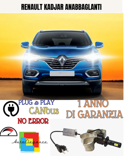 ✨KIT LED H7 RENAULT KADJAR 6000K  BIANCO ANABBAGLIANTE ✨