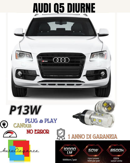 🔥COPPIA LAMPADE POSIZIONE P13W 6 LED CREE DRL 6000K🔥AUDI Q5🔥 CANBUS NO AVARIA