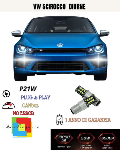 🥰PAIR OF DAYTIME LIGHTS DRL 15 LED P21W BA15S CANBUS🥰VW SCIROCCO 6000K NO ERROR🥰