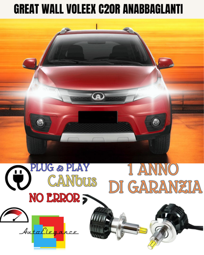🔥KIT LED H7 GREAT WALL VOLEEX C20R CON LED 9600 LUMEN 6000K ANABBAGLIANTI🔥