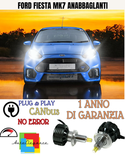🔥KIT FULL LED ANABBAGLIA H7 6000K LED CANBUS PER LENTICOLARI360  FORD FIESTA 🔥