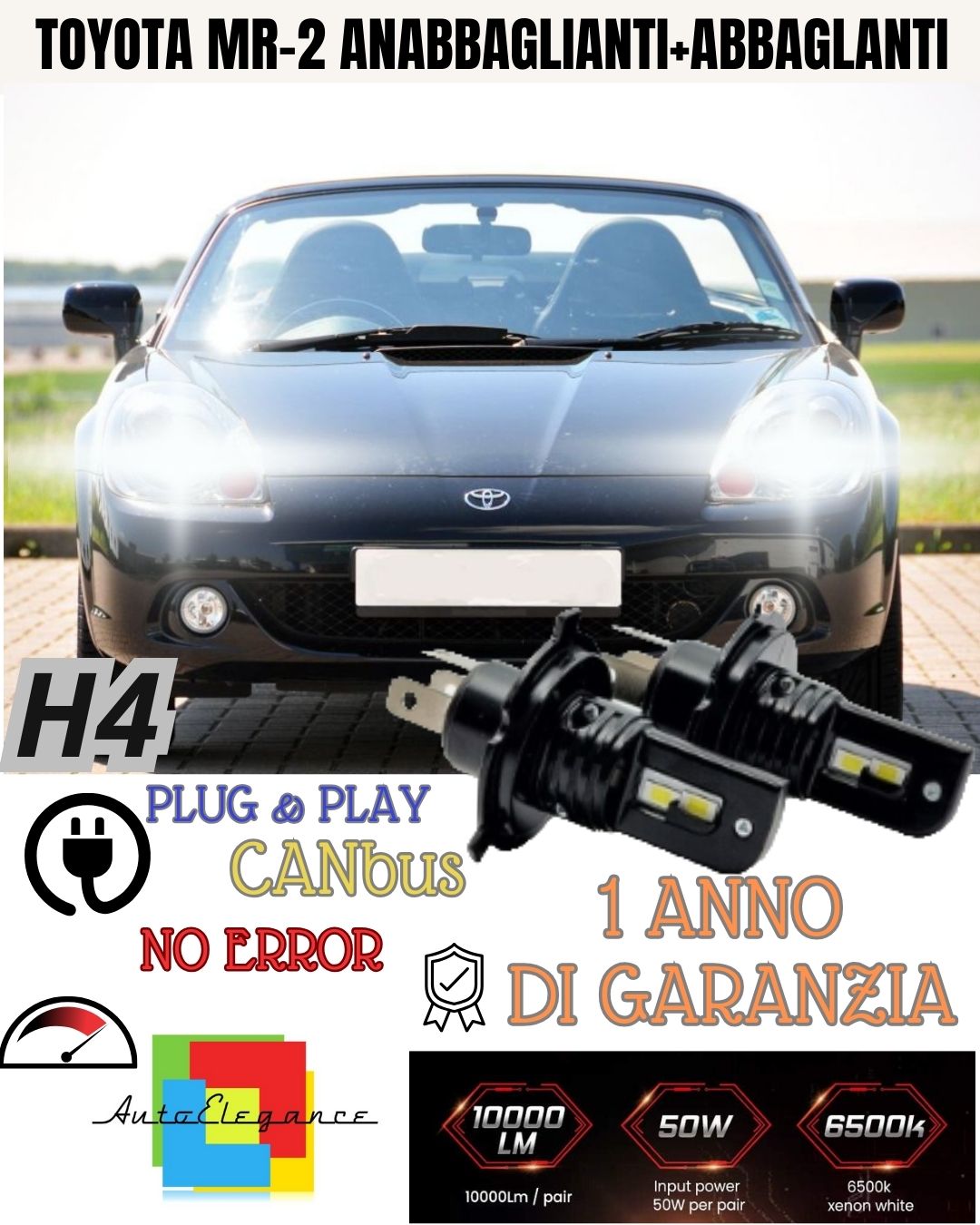 🤯KIT H4 A LED PER TOYOTA MR-2 LAMPADE LED H4 6000K XENON BIANCO NO AVARIA LUCI