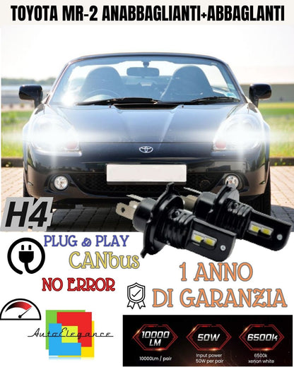 🌞KIT H4 A LED PER TOYOTA MR-2 LAMPADE LED H4 6000K XENON BIANCO NO AVARIA LUCI