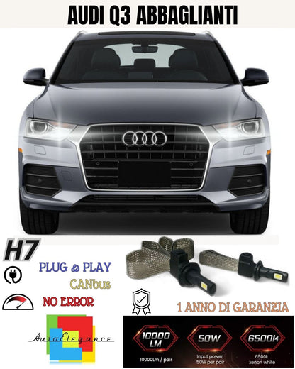 ❤️‍🔥❤️‍KIT LED H7 AUDI Q3 6000K XENON NO AVARIA ABBAGLIANTI 6400 LUMEN NO ERROR