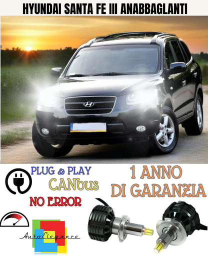 🔥KIT FULL LED ANABBAGLIANTI H7 6000K LED CANBUS PER LENTICOLARI 360 HYUNDAI 🔥