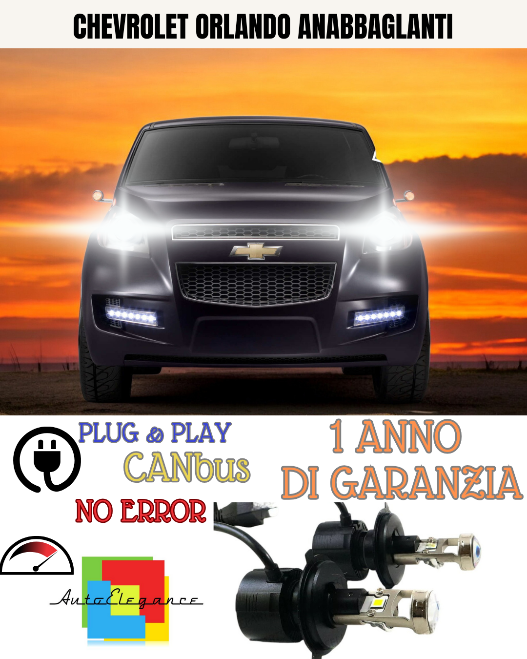 🔥KIT BI-LED H4 CHEVROLET ORLANDO 18000 6000K ANABBAGLIANTI🔥