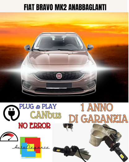 ✨KIT LED H1 FIAT BRAVO MK2 6000K  BIANCO ANABBAGLIANTE ✨