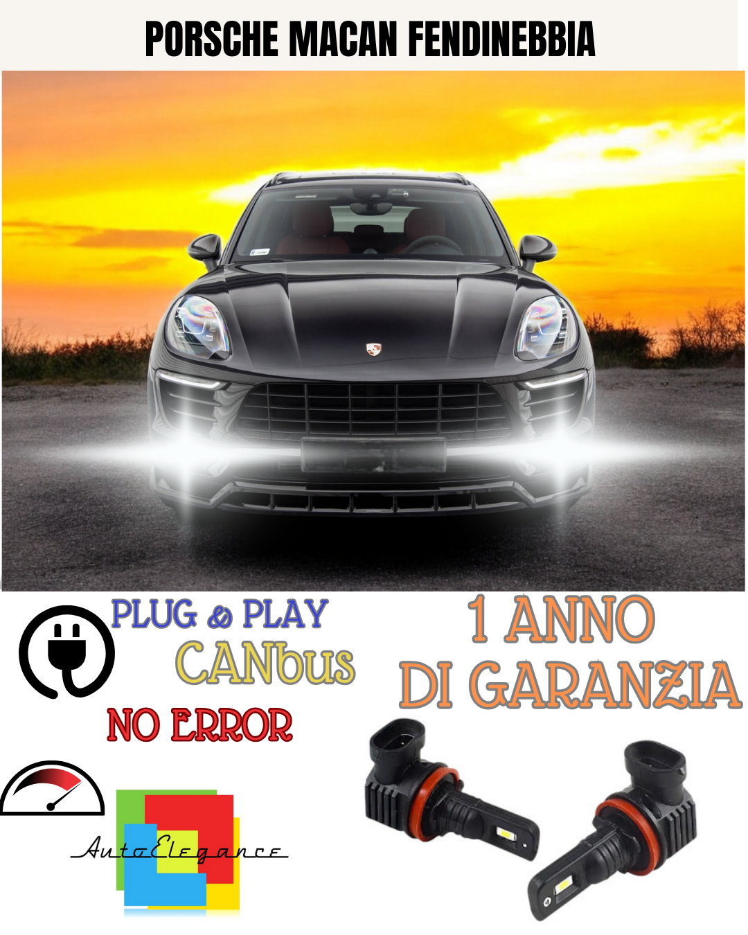 🔥KIT LED H11 PORSCHE MACAN 6000K BIANCO FENDINEBBIA 🔥