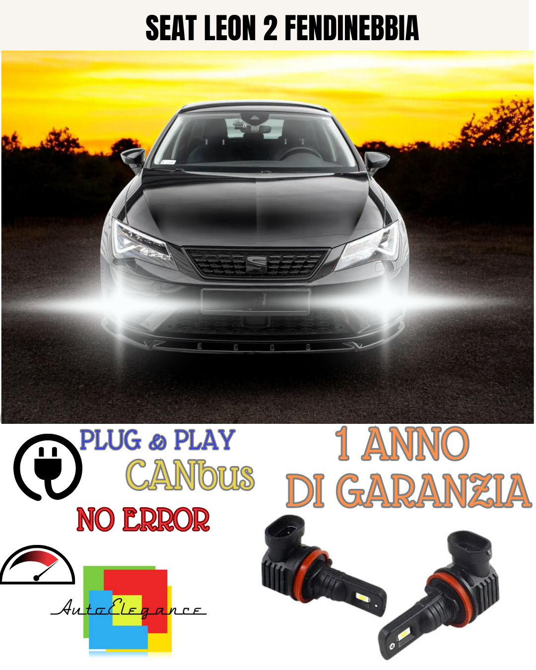 🔥KIT LED HB4 SEAT LEON 2 6000K BIANCO FENDINEBBIA 🔥