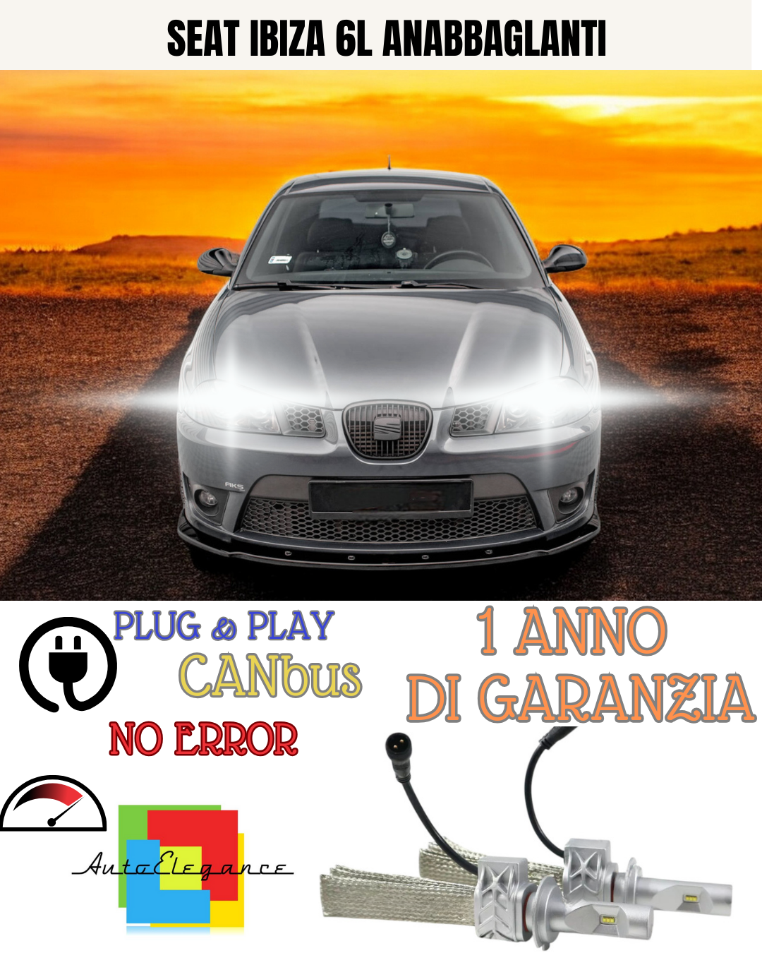 🔥KIT LED SEAT IBIZA 6L H7 6500K  8000 BIANCO ANABBAGLIANTI🔥