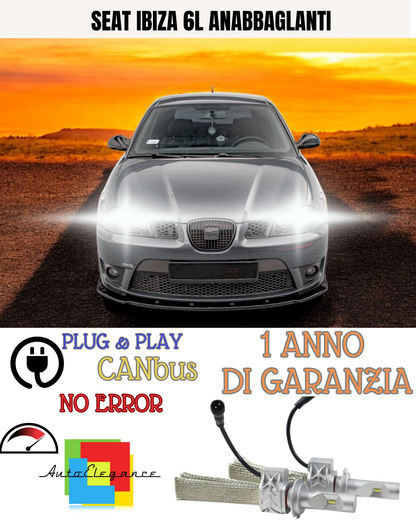 🔥KIT LED SEAT IBIZA 6L H7 6500K  8000 BIANCO ANABBAGLIANTI🔥