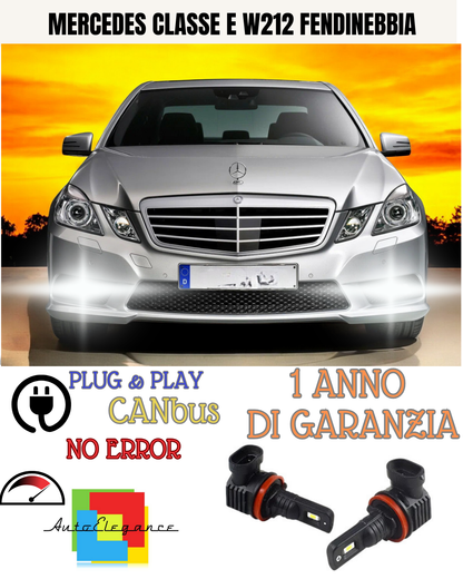 🔥KIT LED H11 MERCEDES CLASSE E W212 6000K BIANCO FENDINEBBIA 🔥
