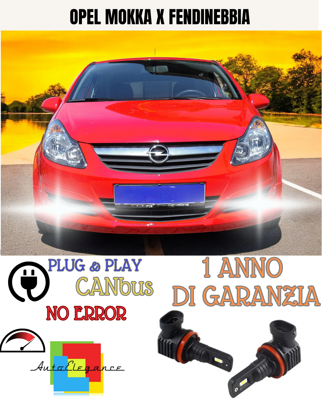 🔥KIT LED H8 OPEL MOKKA X 6000K BIANCO FENDINEBBIA 🔥