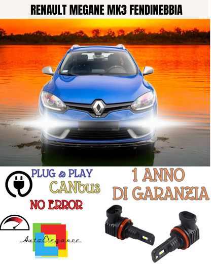 🔥KIT LED H11 RENAULT MEGANE MK3 6000K BIANCO FENDINEBBIA 🔥