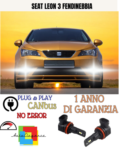 🔥KIT LED H8 SEAT LEON 3 5F 6000K BIANCO FENDINEBBIA 🔥