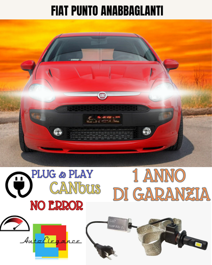 🔥KIT LED FIAT PUNTO 176 H1 6400 LUMEN 6000K BIANCO 6400 LUMEN ANABBAGLIANTI🔥