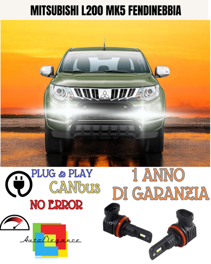 🔥KIT LED H8 MITSUBISHI L200 MK5 6000K BIANCO FENDINEBBIA 🔥