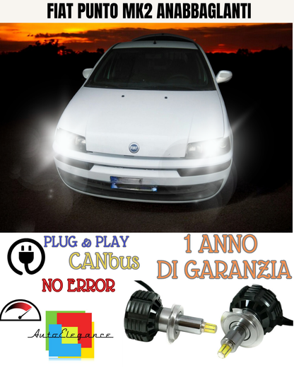 🔥FULL LED LOW BEAM KIT H7 6000K LED CANBUS FOR 360 FIAT LENTICULARS 🔥