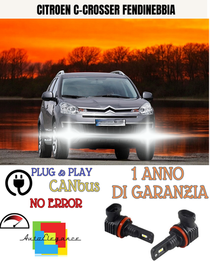 🔥KIT LED H11 CITROEN C-CROSSER 6000K BIANCO FENDINEBBIA 🔥