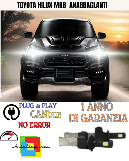 ⭐KIT LED TOYOTA HILUX MK8  H11 6000K BIANCO ANABBAGLIANTI ⭐