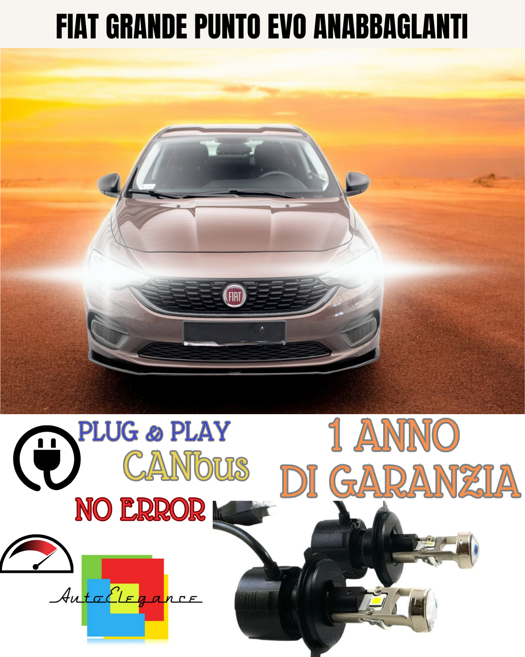 🔥KIT BI-LED H4 FIAT GRANDE PUNTO EVO 18000 6000K ANABBAGLIANTI🔥