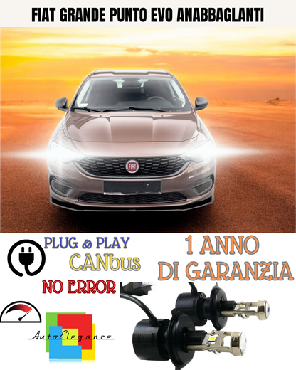 🔥KIT BI-LED H4 FIAT GRANDE PUNTO EVO 18000 6000K ANABBAGLIANTI🔥