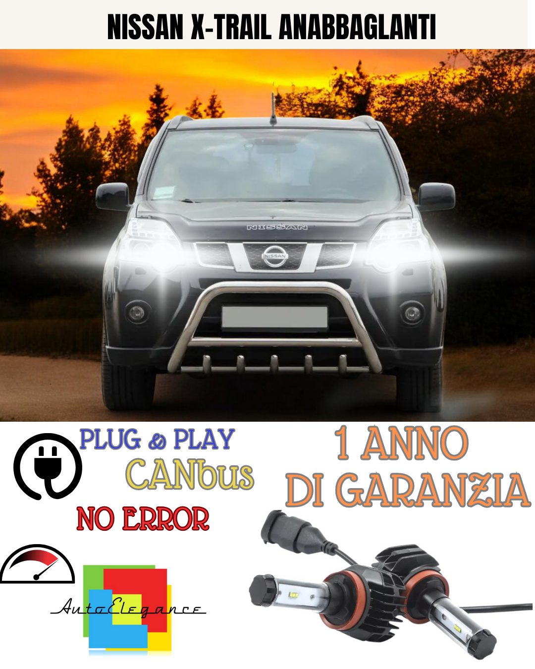 🔥KIT LED NISSAN X-TRAIL H11 6000K  9800 BIANCO ANABBAGLIANTI🔥