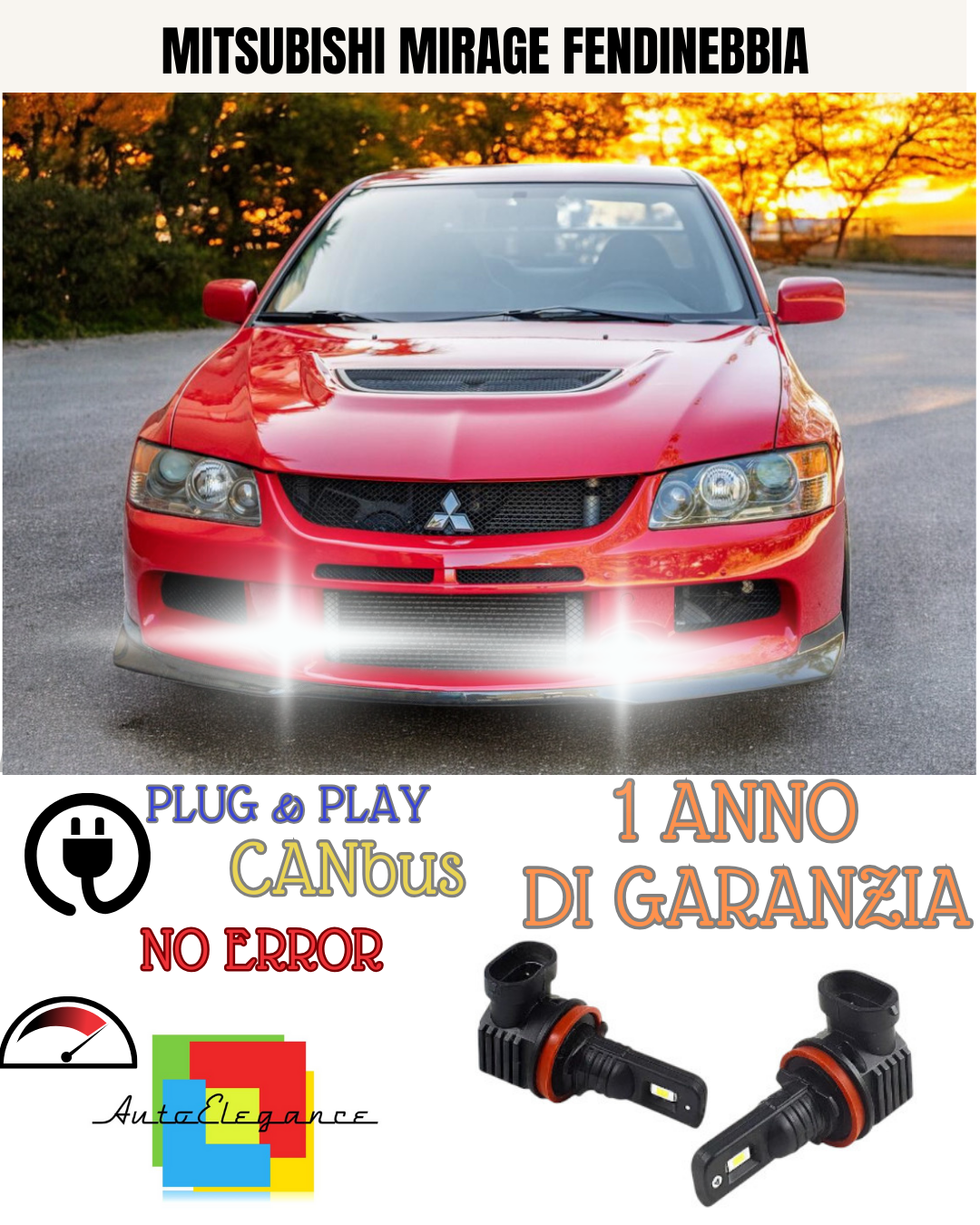 🔥KIT LED H8 MITSUBISHI MIRAGE 6000K BIANCO FENDINEBBIA 🔥