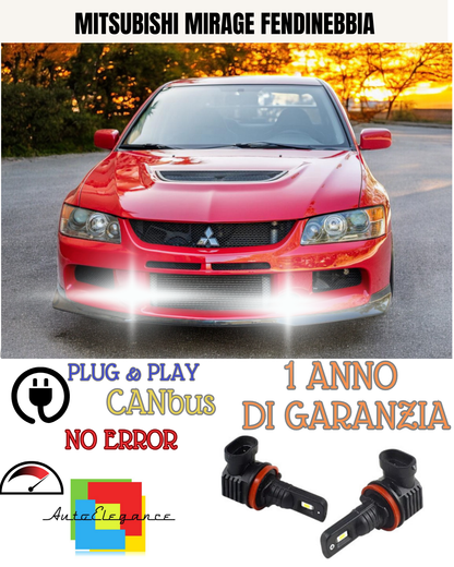 🔥KIT LED H8 MITSUBISHI MIRAGE 6000K BIANCO FENDINEBBIA 🔥