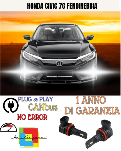 🔥KIT LED H11  HONDA CIVIC 7G 6000K BIANCO FENDINEBBIA 🔥