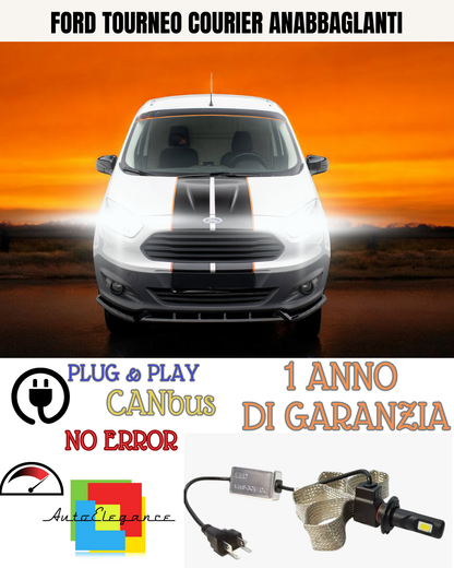 🔥KIT LED FORD TOURNEO COURIER H7 6000K BIANCO 6400 LUMEN ANABBAGLIANTI🔥