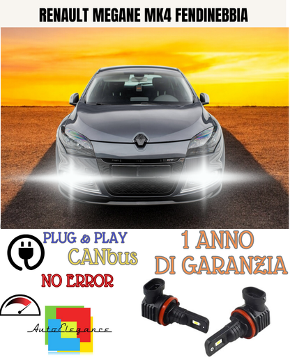 🔥KIT LED H16 RENAULT MEGANE MK4 6000K BIANCO FENDINEBBIA 🔥