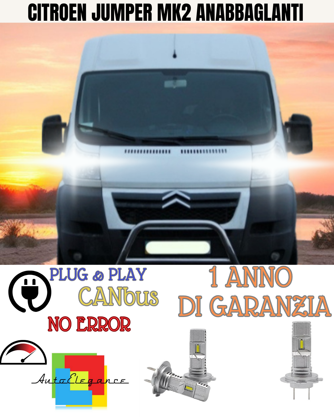 🔥KIT FULL LED CITROEN JUMPER MK2 6000K BIANCO ANABBAGLIANTI 🔥