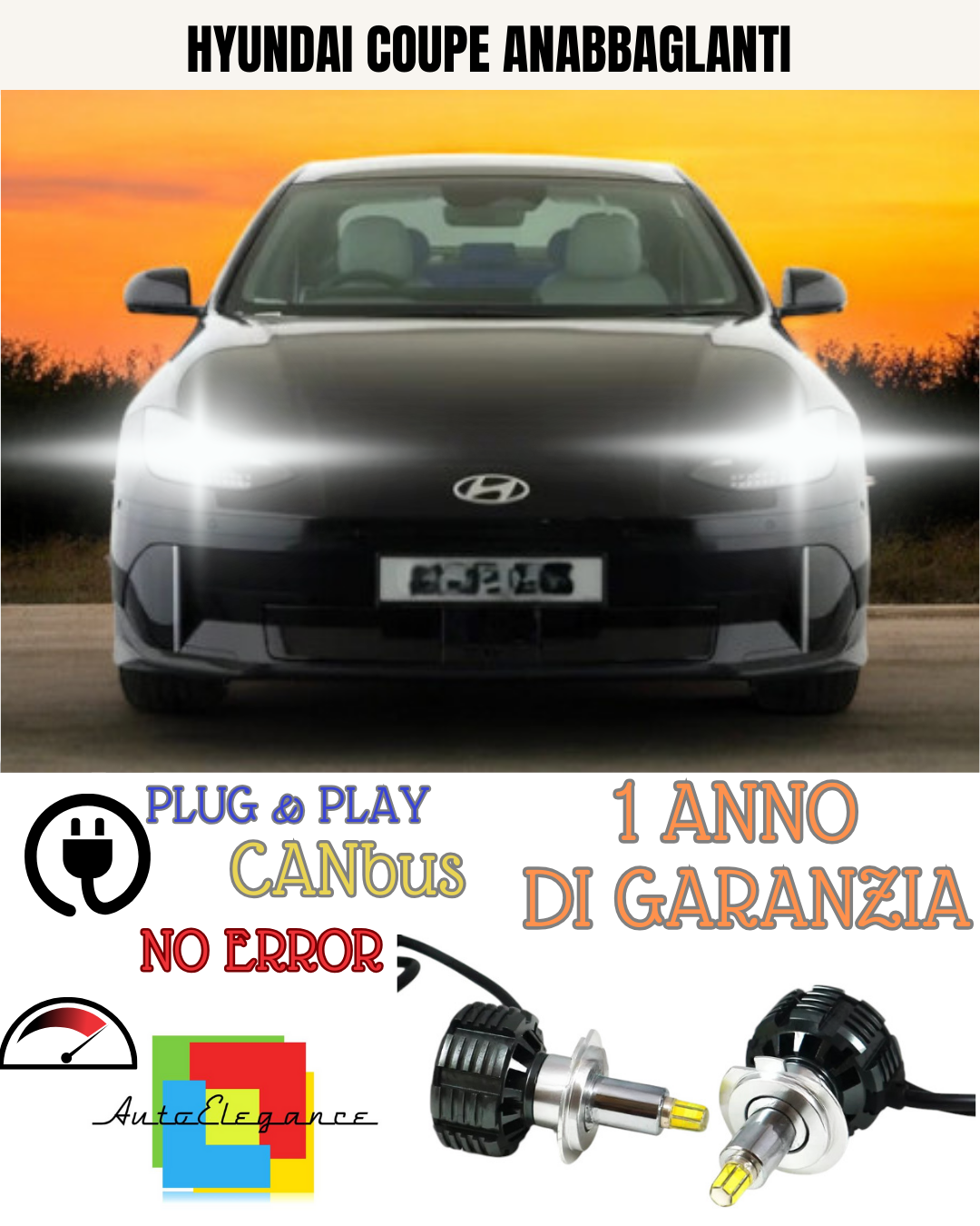 🔥KIT LED HYUNDAI COUPE H7 6000K  ANABBAGLIANTI🔥